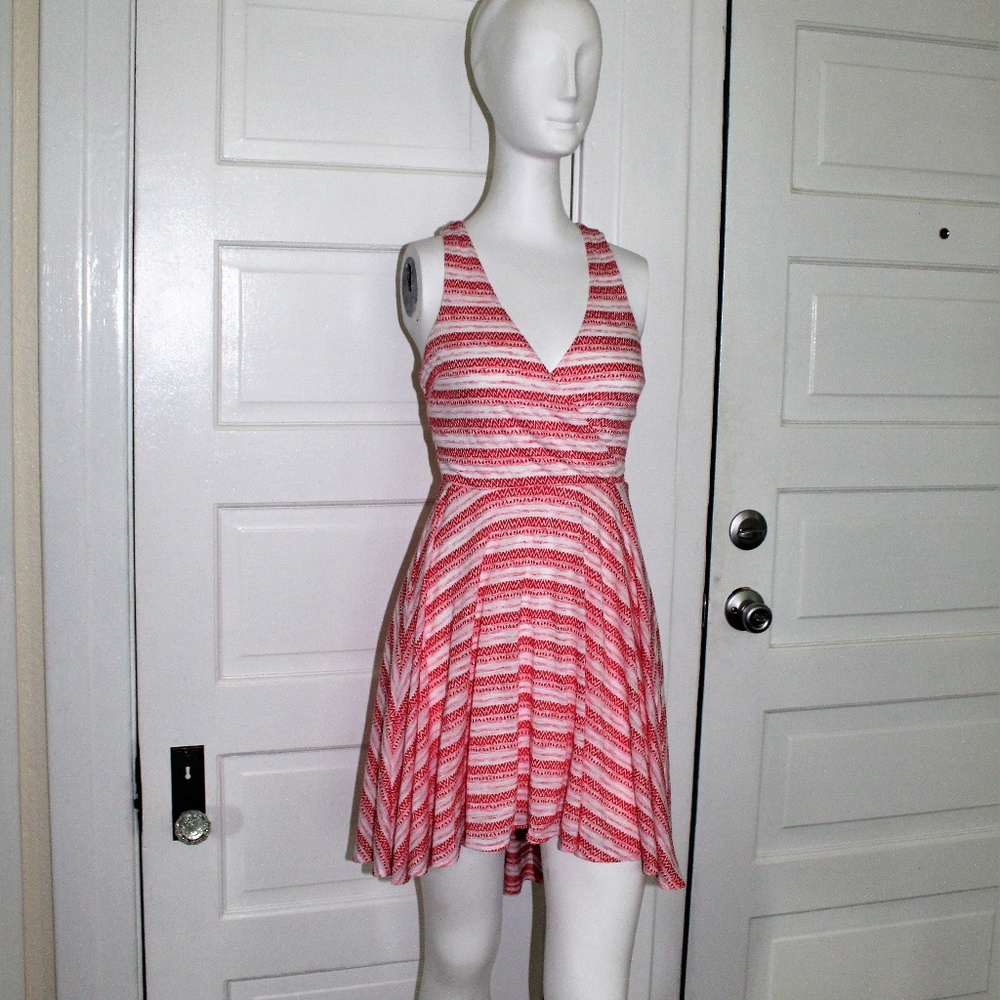 Bebe red and white striped summer dress